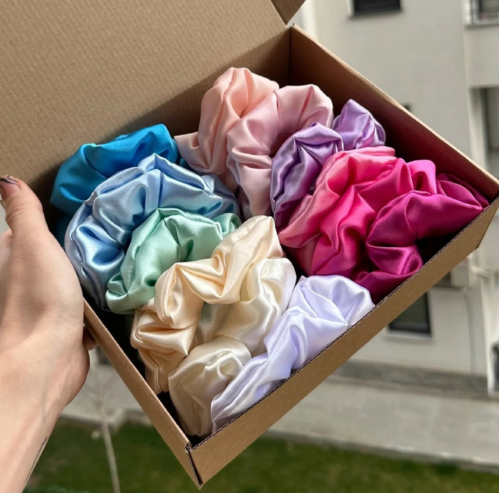 Silk hair scrunchies