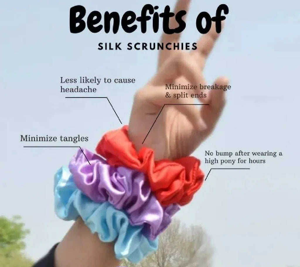 Silk hair scrunchies
